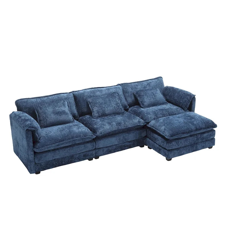 Canapé modulaire trois places extra-large confortable en L