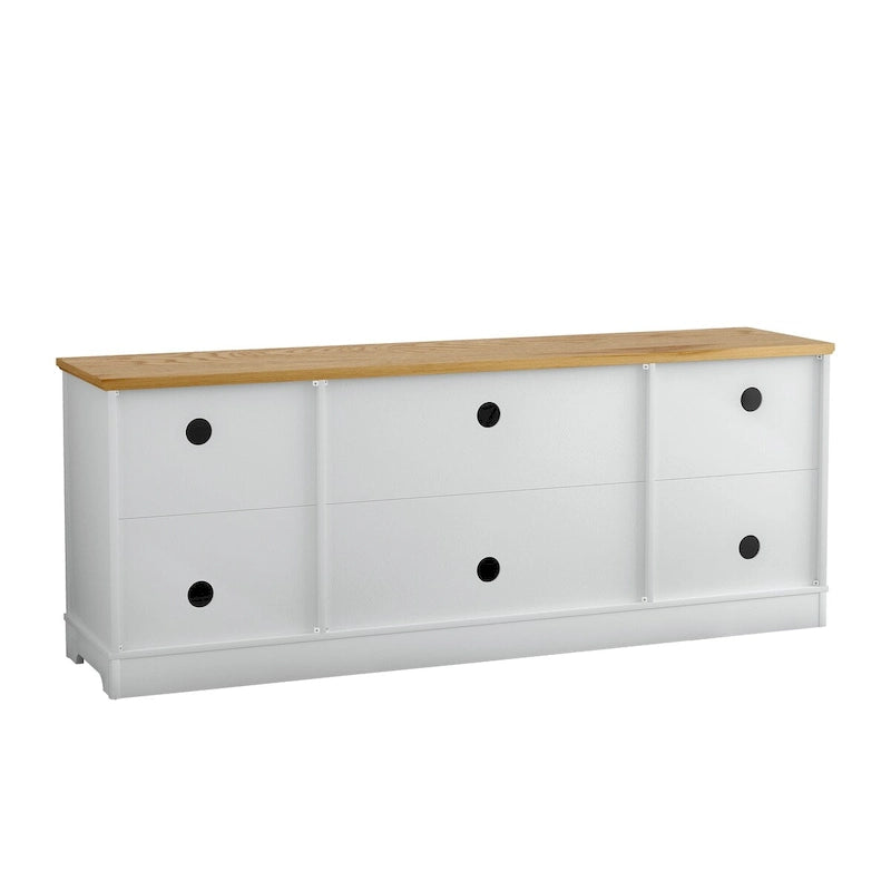 Meuble TV de porte décoratif floral style rustique de 70 pouces