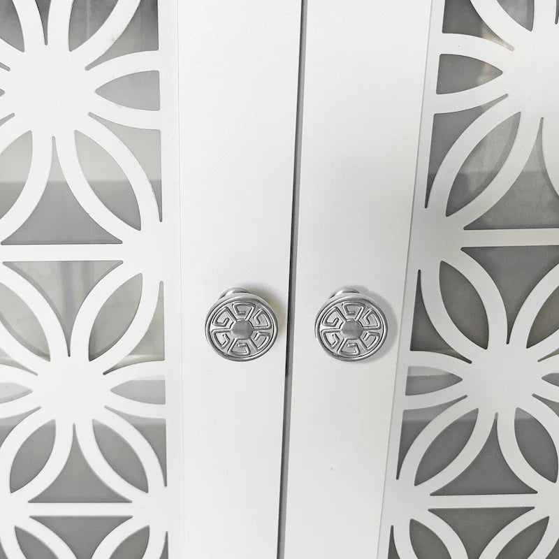Meuble TV de porte décoratif floral style rustique de 70 pouces