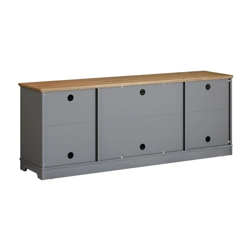 Meuble TV de porte décoratif floral style rustique de 70 pouces