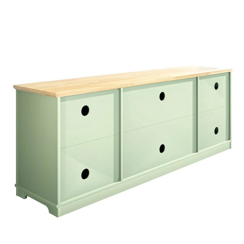 Meuble TV de porte décoratif floral style rustique de 70 pouces