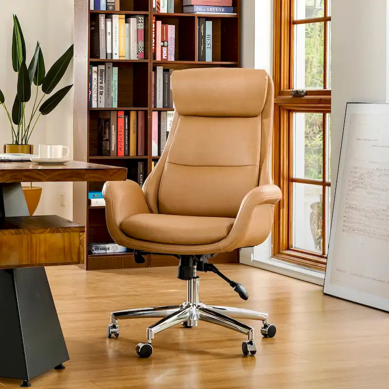 Chaise de bureau pivotante réglable en similicuir