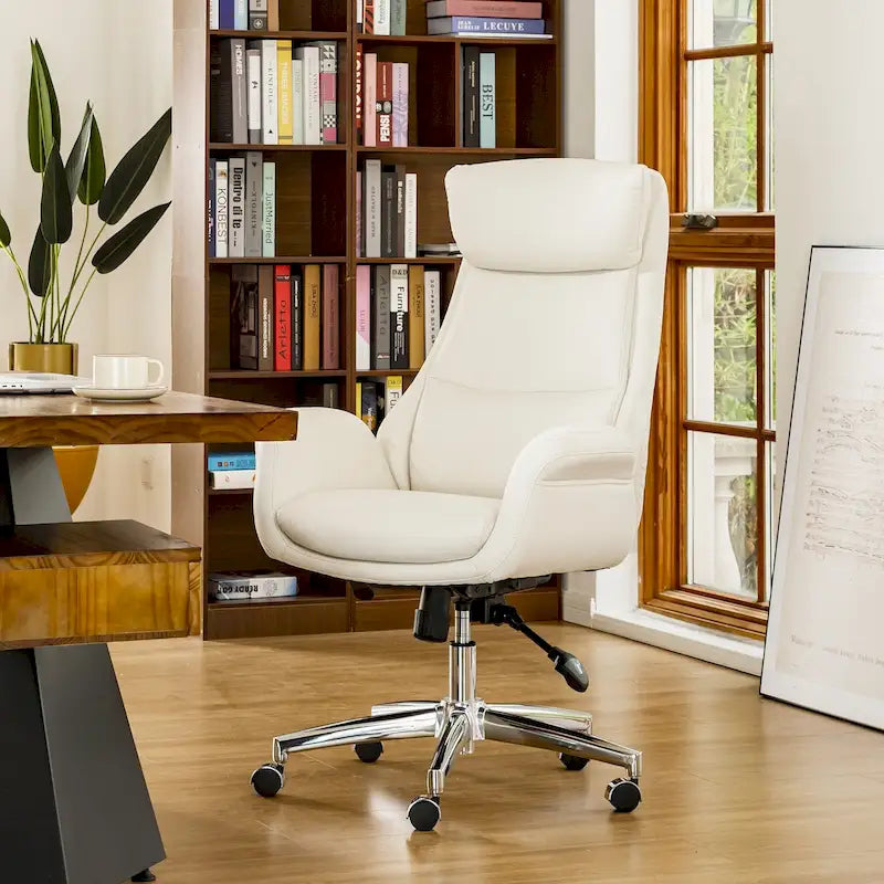 Chaise de bureau pivotante réglable en similicuir