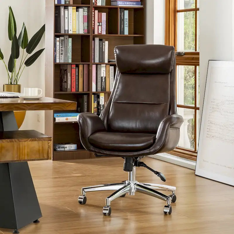 Chaise de bureau pivotante réglable en similicuir