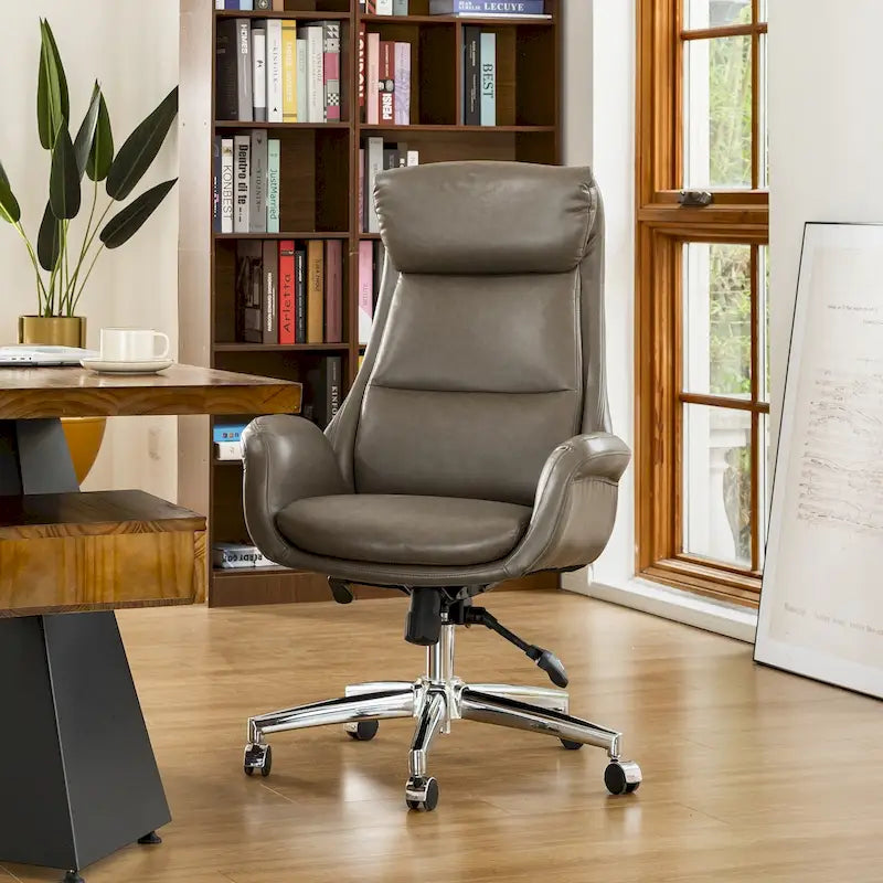 Chaise de bureau pivotante réglable en similicuir