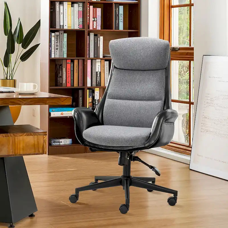 Chaise de bureau pivotante réglable en similicuir
