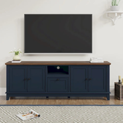 Rustic 72-Inch TV Stand with Adjustable Shelves, Hidden Storage - 72  in Width