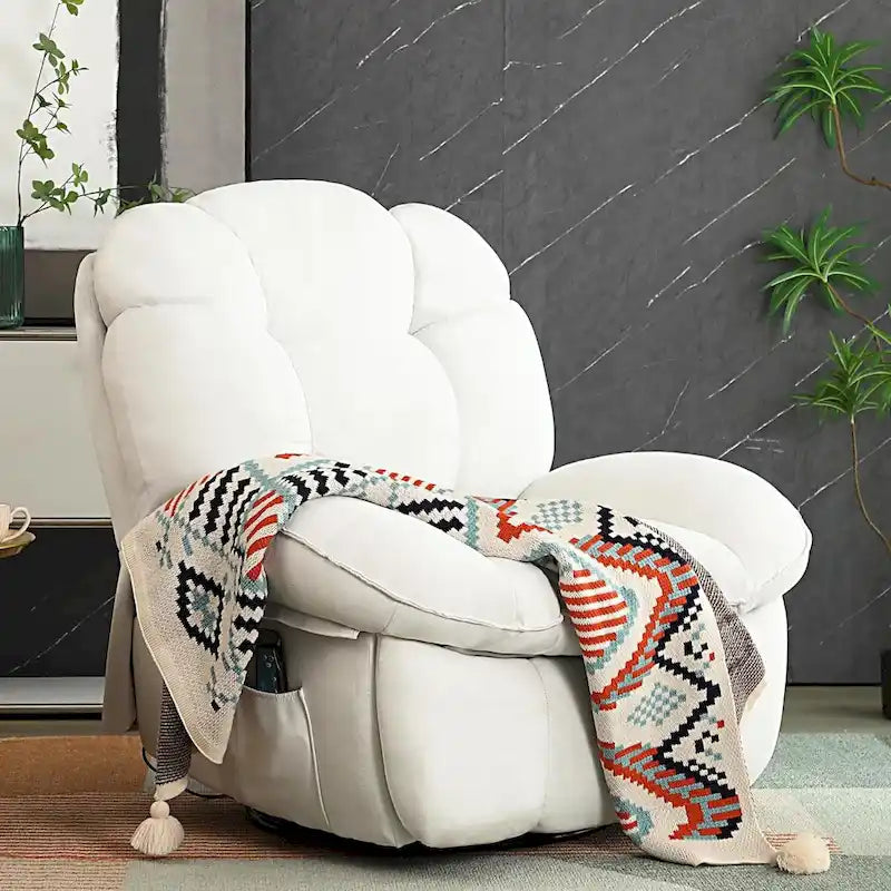 Fauteuil inclinable électrique rotatif, fauteuil à bascule massant avec fonction chauffante