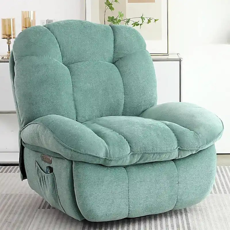 Fauteuil inclinable électrique rotatif, fauteuil à bascule massant avec fonction chauffante