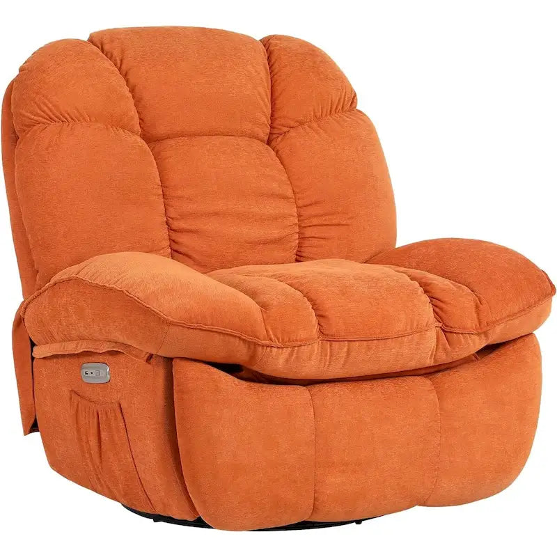 Fauteuil inclinable électrique rotatif, fauteuil à bascule massant avec fonction chauffante