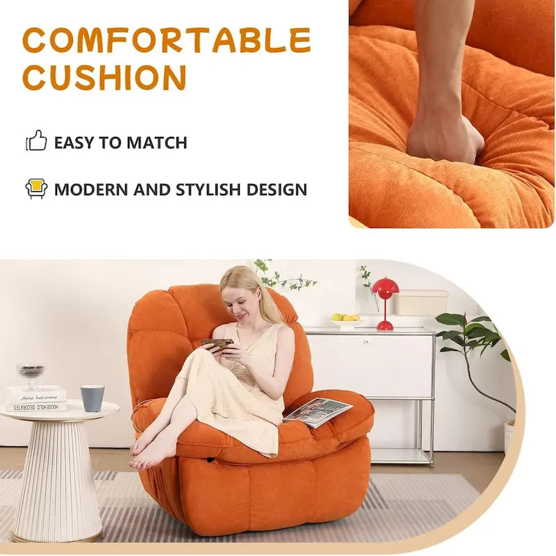 Fauteuil inclinable électrique rotatif, fauteuil à bascule massant avec fonction chauffante