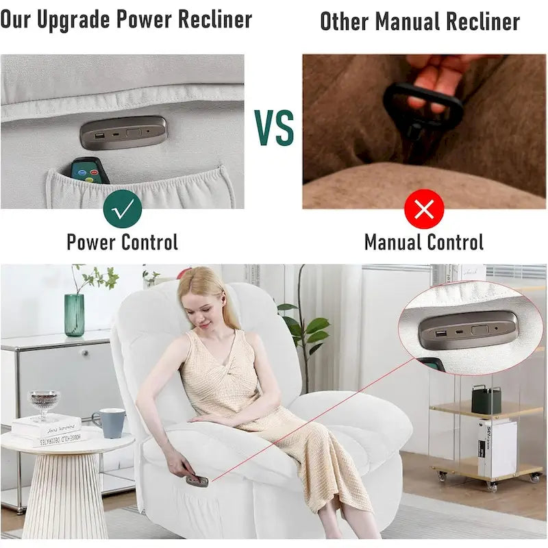 Fauteuil inclinable électrique rotatif, fauteuil à bascule massant avec fonction chauffante