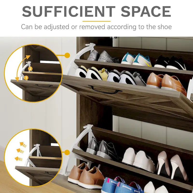 Un meuble à chaussures de style campagnard avec un banc à chaussures