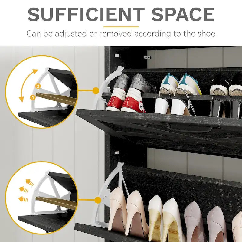 Un meuble à chaussures de style campagnard avec un banc à chaussures