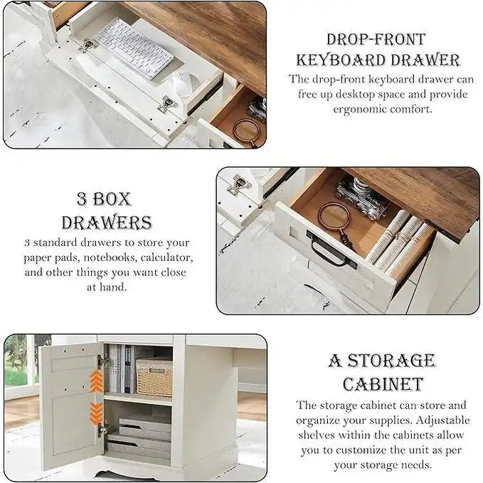 60 Bureau de direction de ferme, bureau à domicile en bois, bureau d'ordinateur