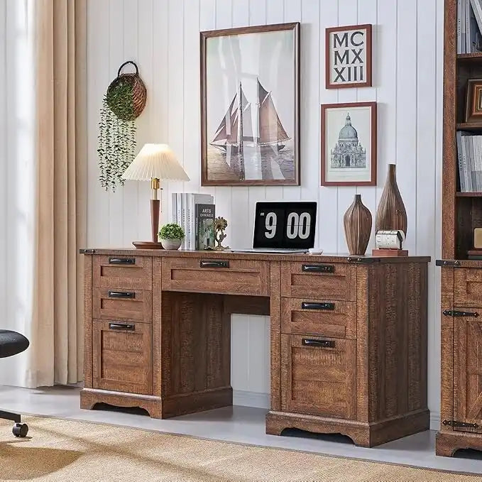60 Bureau de direction de ferme, bureau à domicile en bois, bureau d'ordinateur