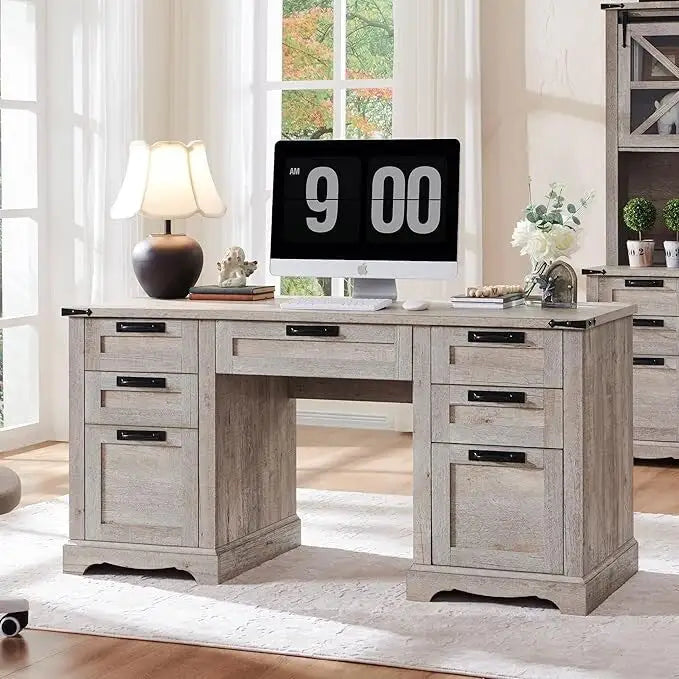 60 Bureau de direction de ferme, bureau à domicile en bois, bureau d'ordinateur
